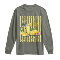 Striped Summer Lemonade Long Sleeve Shirt Preppy Brushstroke Aesthetic Graphic