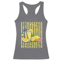 Striped Summer Lemonade Racerback Tank Top Preppy Brushstroke Aesthetic Graphic