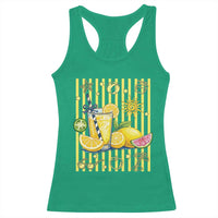 Striped Summer Lemonade Racerback Tank Top Preppy Brushstroke Aesthetic Graphic