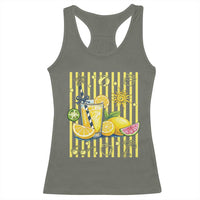 Striped Summer Lemonade Racerback Tank Top Preppy Brushstroke Aesthetic Graphic