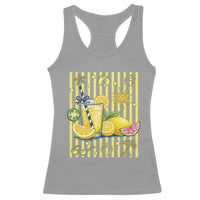 Striped Summer Lemonade Racerback Tank Top Preppy Brushstroke Aesthetic Graphic