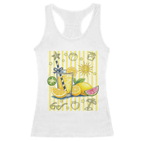Striped Summer Lemonade Racerback Tank Top Preppy Brushstroke Aesthetic Graphic