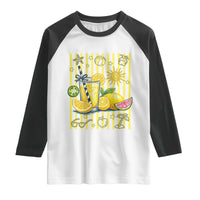 Striped Summer Lemonade Raglan Shirt Preppy Brushstroke Aesthetic Graphic