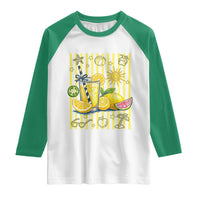 Striped Summer Lemonade Raglan Shirt Preppy Brushstroke Aesthetic Graphic