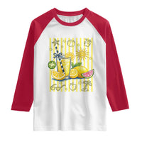 Striped Summer Lemonade Raglan Shirt Preppy Brushstroke Aesthetic Graphic