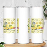 Striped Summer Lemonade Skinny Tumbler Preppy Brushstroke Aesthetic Graphic