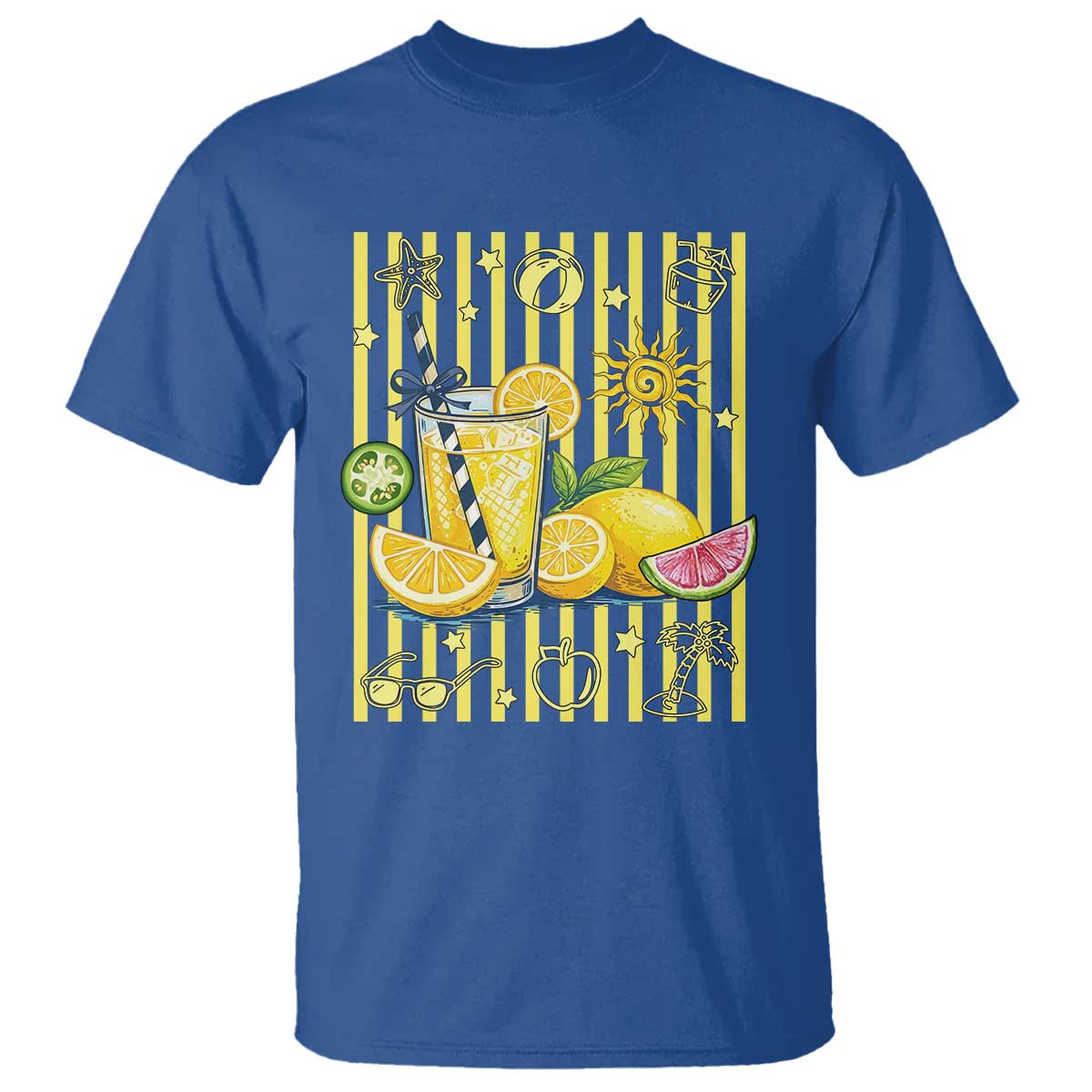 Striped Summer Lemonade T Shirt Preppy Brushstroke Aesthetic Graphic