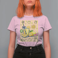 Striped Summer Lemonade T Shirt For Women Preppy Brushstroke Aesthetic Graphic