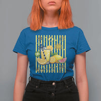 Striped Summer Lemonade T Shirt For Women Preppy Brushstroke Aesthetic Graphic
