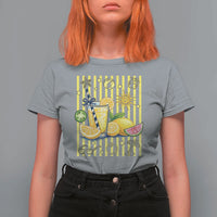 Striped Summer Lemonade T Shirt For Women Preppy Brushstroke Aesthetic Graphic