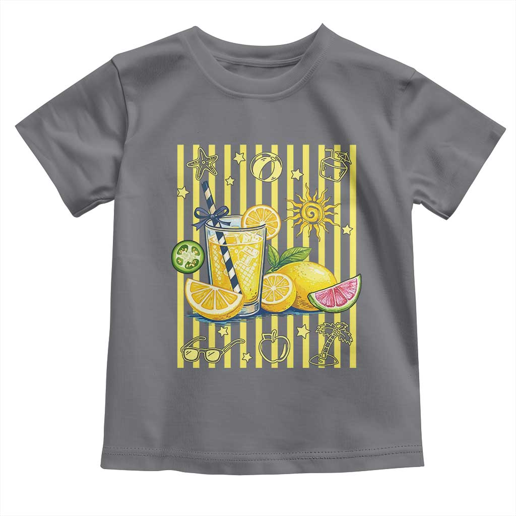 Striped Summer Lemonade Toddler T Shirt Preppy Brushstroke Aesthetic Graphic