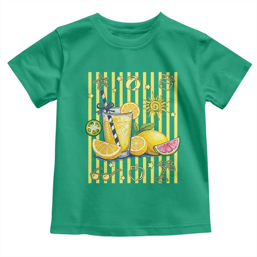 Striped Summer Lemonade Toddler T Shirt Preppy Brushstroke Aesthetic Graphic