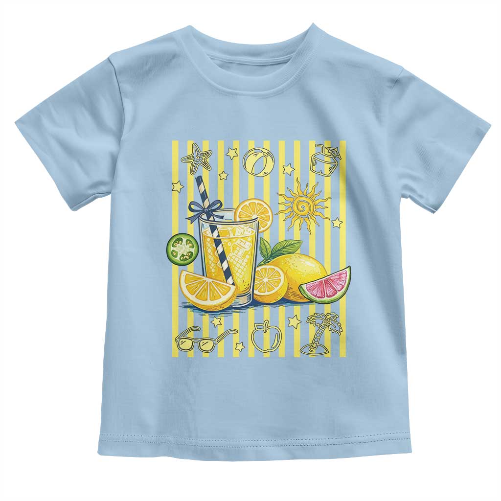 Striped Summer Lemonade Toddler T Shirt Preppy Brushstroke Aesthetic Graphic