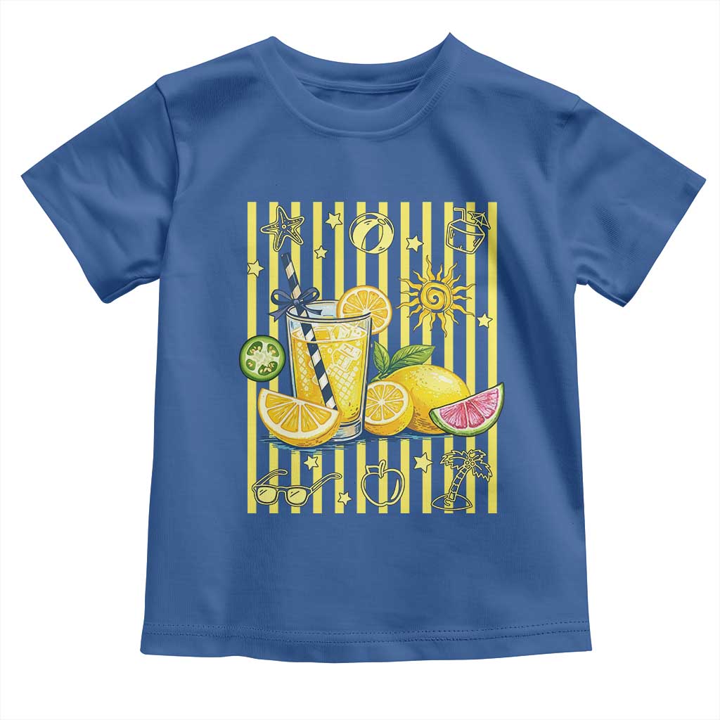 Striped Summer Lemonade Toddler T Shirt Preppy Brushstroke Aesthetic Graphic