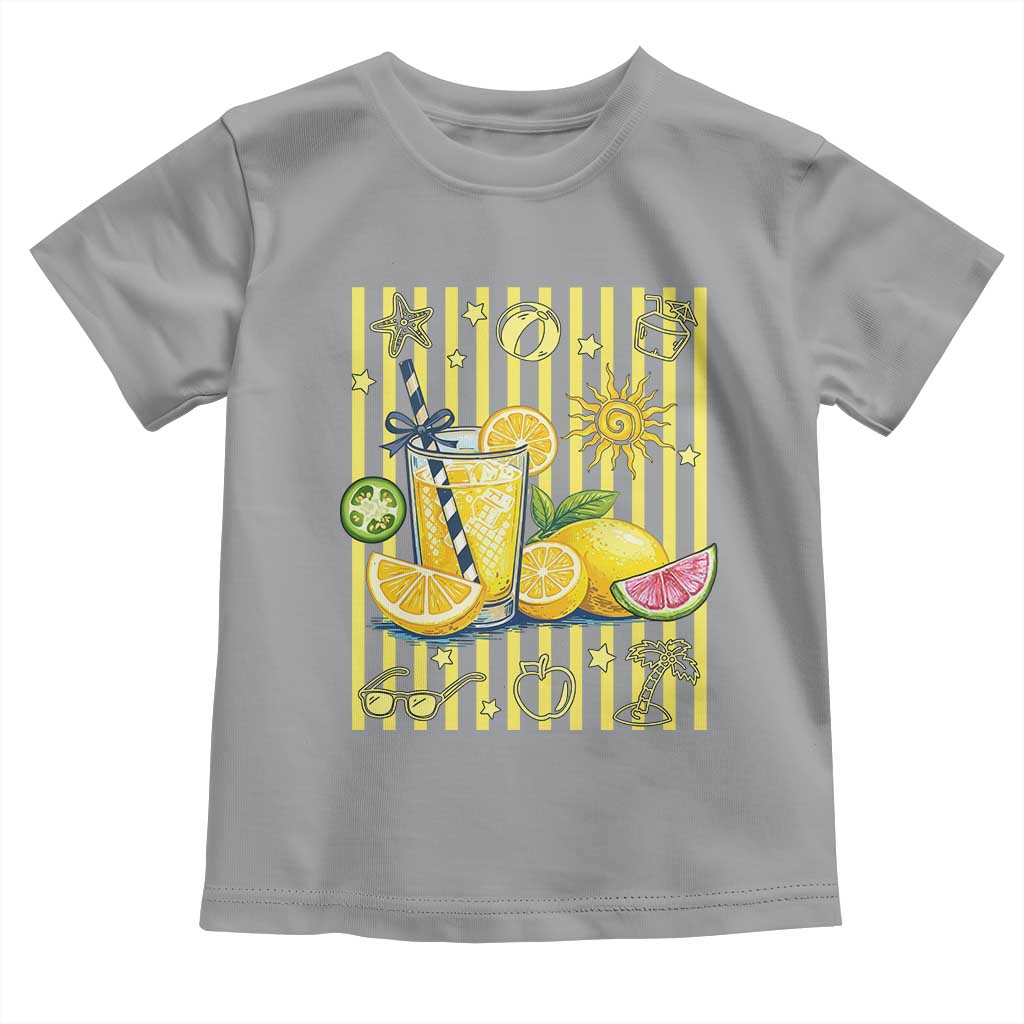 Striped Summer Lemonade Toddler T Shirt Preppy Brushstroke Aesthetic Graphic