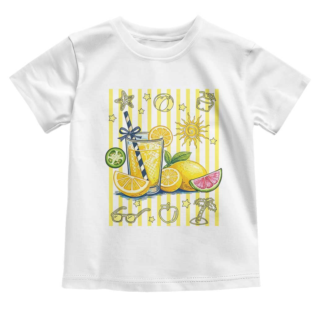 Striped Summer Lemonade Toddler T Shirt Preppy Brushstroke Aesthetic Graphic
