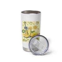 Striped Summer Lemonade Tumbler Cup Preppy Brushstroke Aesthetic Graphic