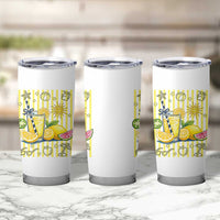 Striped Summer Lemonade Tumbler Cup Preppy Brushstroke Aesthetic Graphic