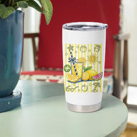 Striped Summer Lemonade Tumbler Cup Preppy Brushstroke Aesthetic Graphic