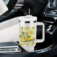 Striped Summer Lemonade Tumbler With Handle Preppy Brushstroke Aesthetic Graphic