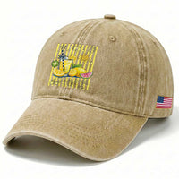 Striped Summer Lemonade Washed Cotton Baseball Cap Preppy Brushstroke Aesthetic Graphic