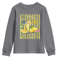 Striped Summer Lemonade Youth Sweatshirt Preppy Brushstroke Aesthetic Graphic