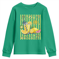 Striped Summer Lemonade Youth Sweatshirt Preppy Brushstroke Aesthetic Graphic