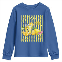 Striped Summer Lemonade Youth Sweatshirt Preppy Brushstroke Aesthetic Graphic