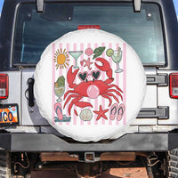 Funny Crab Tropical Summer Vacation Gift Spare Tire Cover Striped Summer Beach Vibes