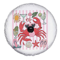 Funny Crab Tropical Summer Vacation Gift Spare Tire Cover Striped Summer Beach Vibes
