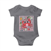 Funny Crab Tropical Summer Vacation Gift Baby Onesie Striped Summer Beach Vibes