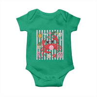 Funny Crab Tropical Summer Vacation Gift Baby Onesie Striped Summer Beach Vibes