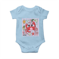 Funny Crab Tropical Summer Vacation Gift Baby Onesie Striped Summer Beach Vibes