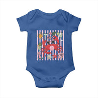 Funny Crab Tropical Summer Vacation Gift Baby Onesie Striped Summer Beach Vibes