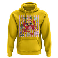 Funny Crab Tropical Summer Vacation Gift Hoodie Striped Summer Beach Vibes