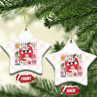 Funny Crab Tropical Summer Vacation Gift Ceramic Ornament Striped Summer Beach Vibes