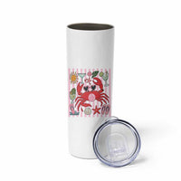 Funny Crab Tropical Summer Vacation Gift Skinny Tumbler Striped Summer Beach Vibes
