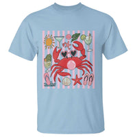 Funny Crab Tropical Summer Vacation Gift T Shirt Striped Summer Beach Vibes