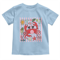 Funny Crab Tropical Summer Vacation Gift Toddler T Shirt Striped Summer Beach Vibes