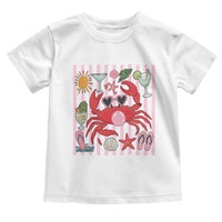 Funny Crab Tropical Summer Vacation Gift Toddler T Shirt Striped Summer Beach Vibes