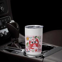 Funny Crab Tropical Summer Vacation Gift Tumbler Cup Striped Summer Beach Vibes