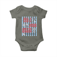 All I Need Is Jesus And The Beach Baby Onesie Striped Christian Summer Graphic