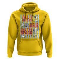 All I Need Is Jesus And The Beach Hoodie Striped Christian Summer Graphic