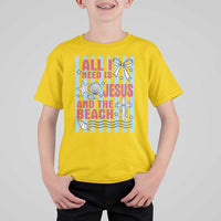 All I Need Is Jesus And The Beach T Shirt For Kid Striped Christian Summer Graphic