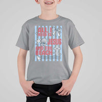All I Need Is Jesus And The Beach T Shirt For Kid Striped Christian Summer Graphic