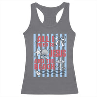 All I Need Is Jesus And The Beach Racerback Tank Top Striped Christian Summer Graphic