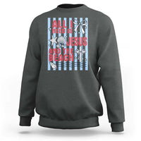 All I Need Is Jesus And The Beach Sweatshirt Striped Christian Summer Graphic