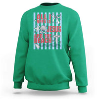 All I Need Is Jesus And The Beach Sweatshirt Striped Christian Summer Graphic