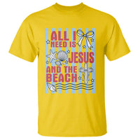 All I Need Is Jesus And The Beach T Shirt Striped Christian Summer Graphic