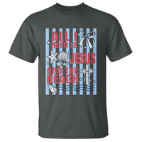 All I Need Is Jesus And The Beach T Shirt Striped Christian Summer Graphic